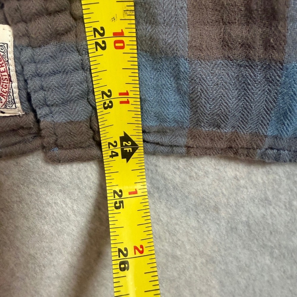 Flag & Anthem Mens Blue Brown Plaid Cotton Flannel Shirt COREWS400V Large - Picture 5 of 8